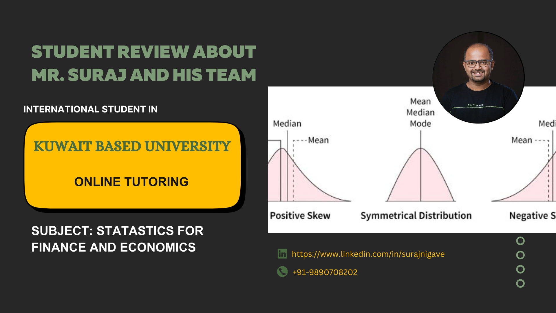 Student Experience with Mr. Suraj and Team | Statistics for Finance and Economics Online Tutoring
